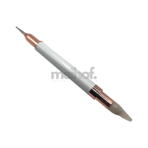 NAM24 Nailart Design Steinpicker weiß - Rosegold | 2in1 Dotting Tool + Wachsspitze